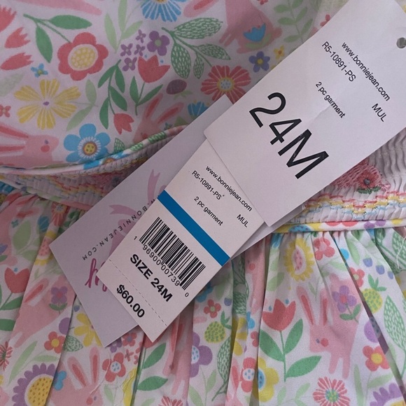 NWT Bonnie Baby Smocked Easter Dress & Diaper Cover - Picture 9 of 9